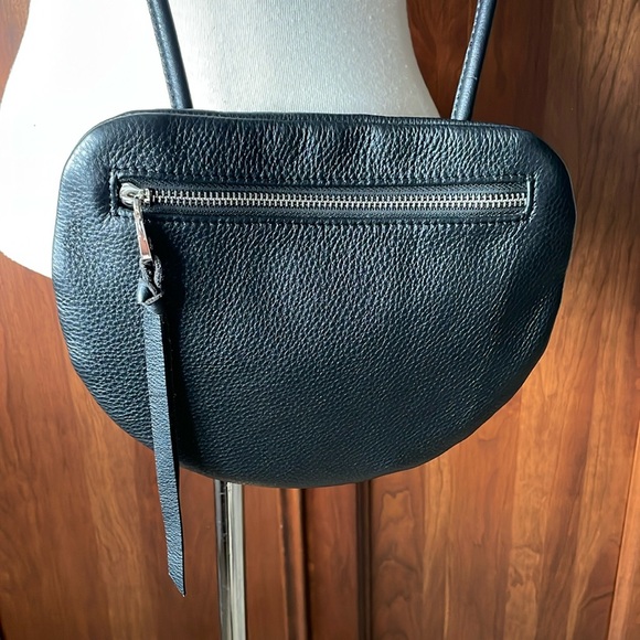 CHRISTOPHER KON Black Genuine Cowhide Leather Flat Crossbody Bag - Picture 1 of 10